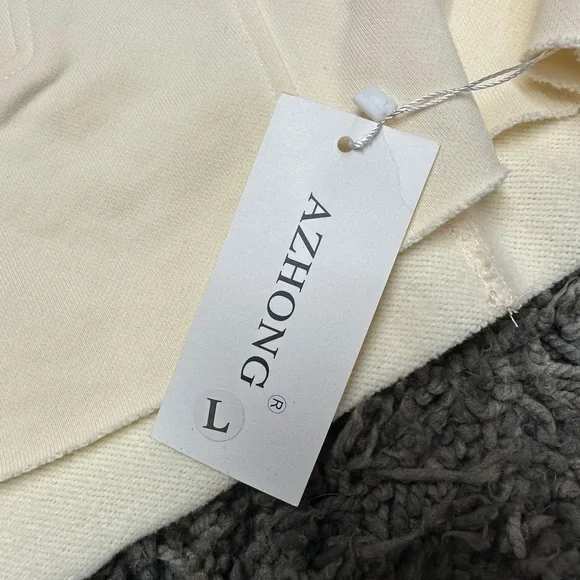 Cream Cropped Zip-Up Sweatshirt <<<<60>>>> - Picture 3 of 7